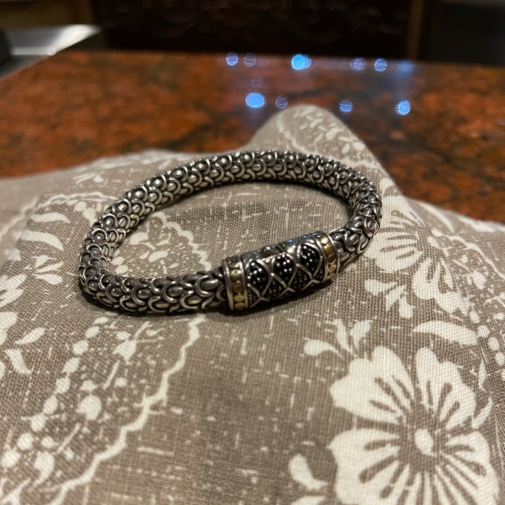 💛John Hardy Naga Station Bracelet 18K gold Silver